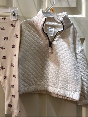 Carter's Cream Quilted Half-Zip Pullover
